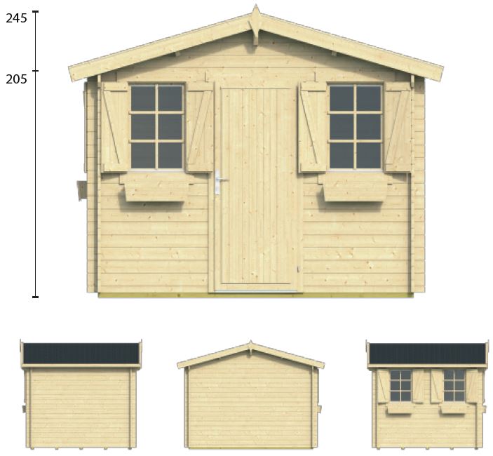 Abri de jardin en bois IDONEA
